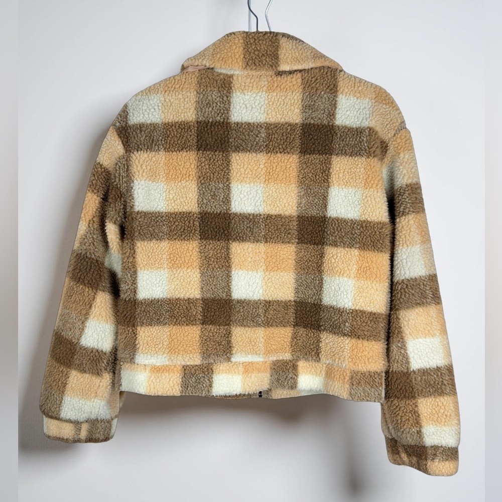 Princess Polly Doria Plaid Sherpa Cabincore Teddy Jacket - Picture 3 of 9